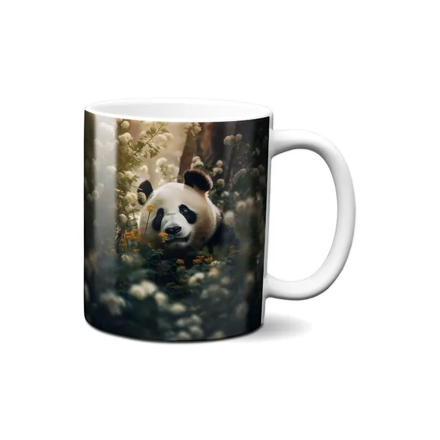 Hustling Sharks Wandbilder Der einsame Panda Tasse 330ml weiß Keramik