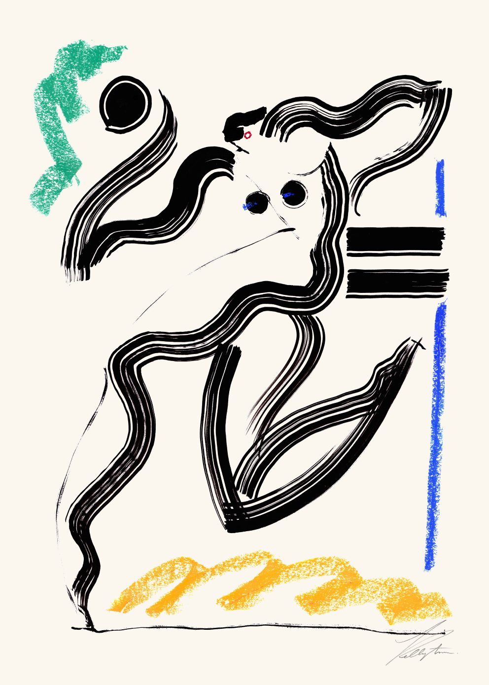 The Poster Club Art Prints Volleyball Kunstdruck 30x40 cm abstrakt
