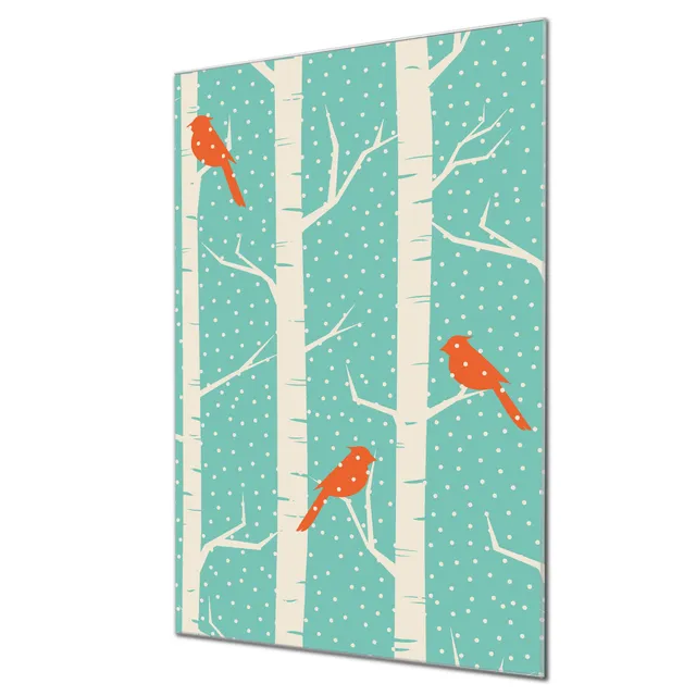 Banjado Magnettafel Wintervögel Magnetboard 60x40 Tiermotiv