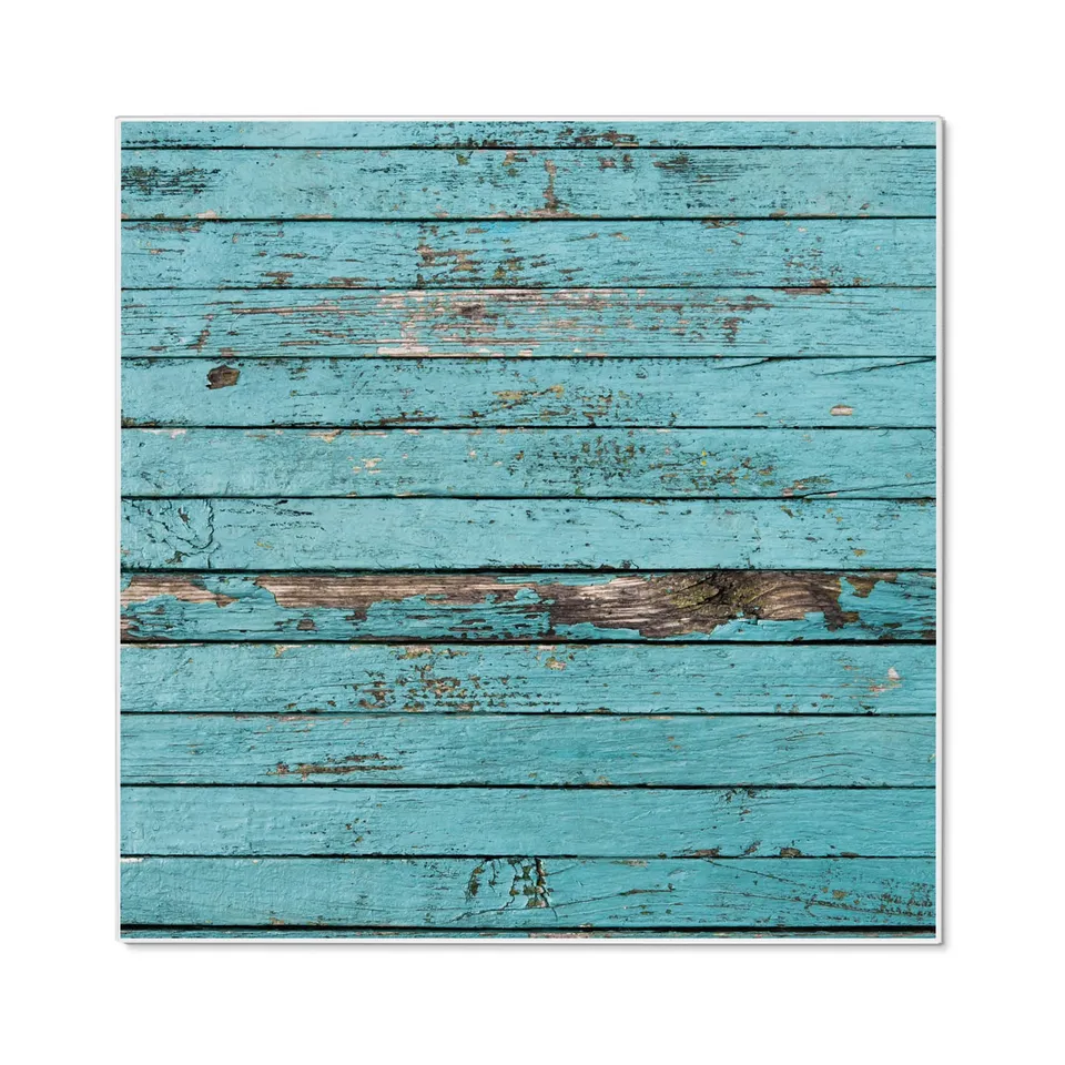 Banjado Magnettafel Blaue Holzlatten Pinnwand 50x50 cm