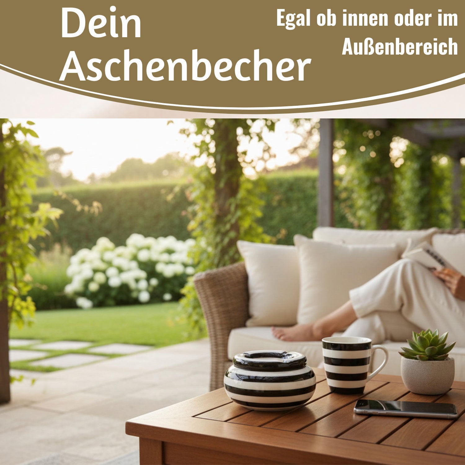 LS-LebenStil Sturmaschenbecher XL 14x9cm Schwarz-Weiß Keramik