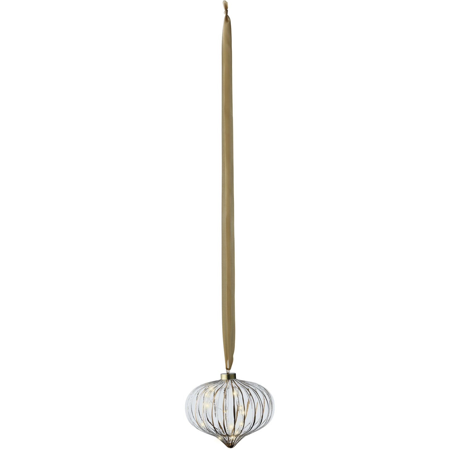 LS-LebenStil Kampen Lichtkugel Glas Gold 20cm 15 LED
