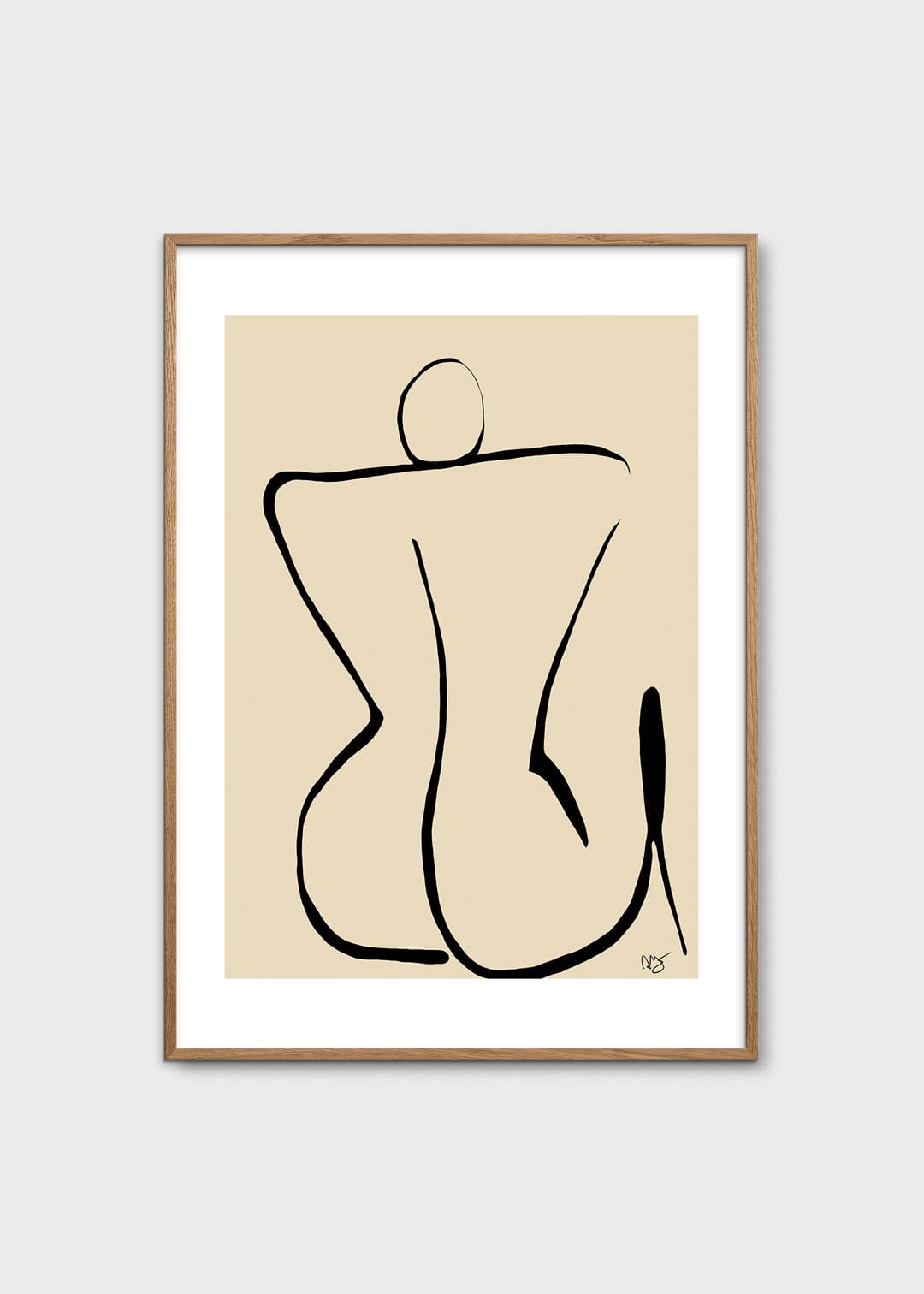 The Poster Club Silhouette Poster 30x40 cm beige