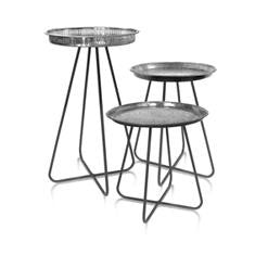 Mineheart New Casablanca Beistelltisch Grau Silber Kurz