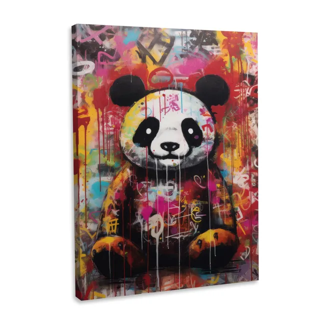 Hustling Sharks Wandbilder Panda Problem Leinwand 60x90 cm Tierbild