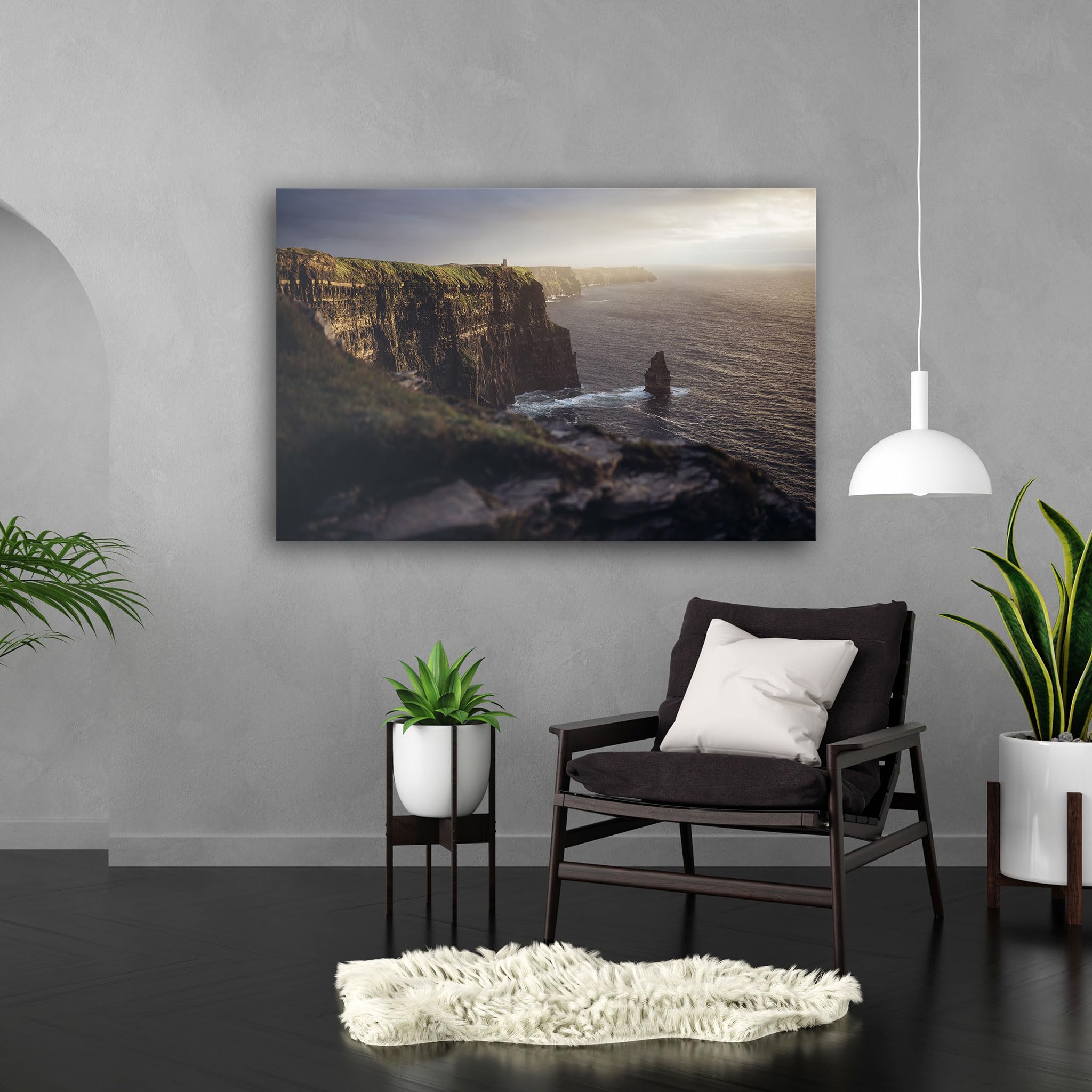 Hustling Sharks Wandbilder Klippen am Meer Leinwandbild 40x30 cm