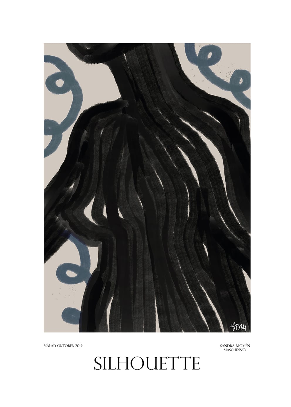 The Poster Club Art Prints Silhouette Poster 30x40 beige
