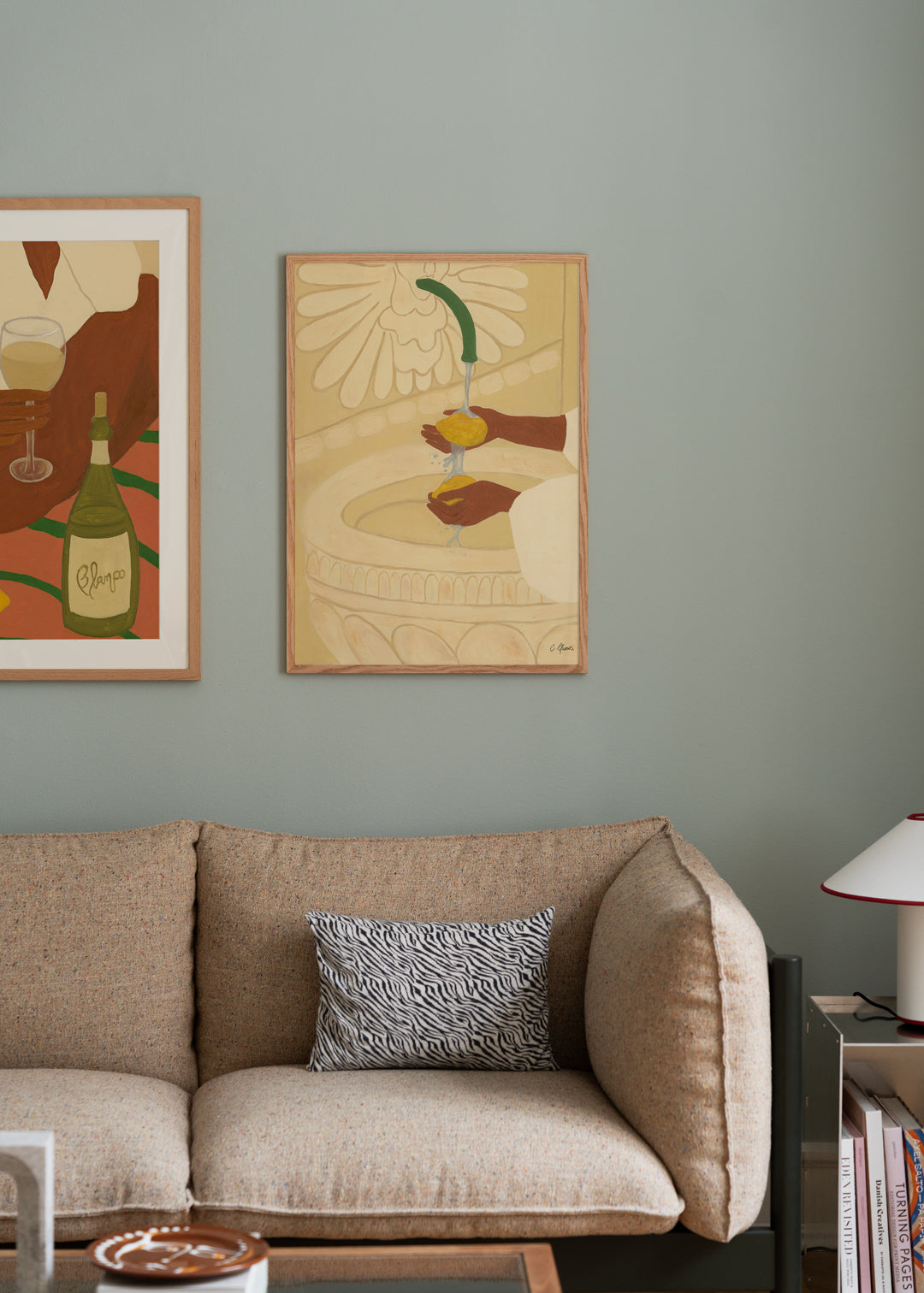 The Poster Club Art Prints Fountain Poster 30x40 cm beige