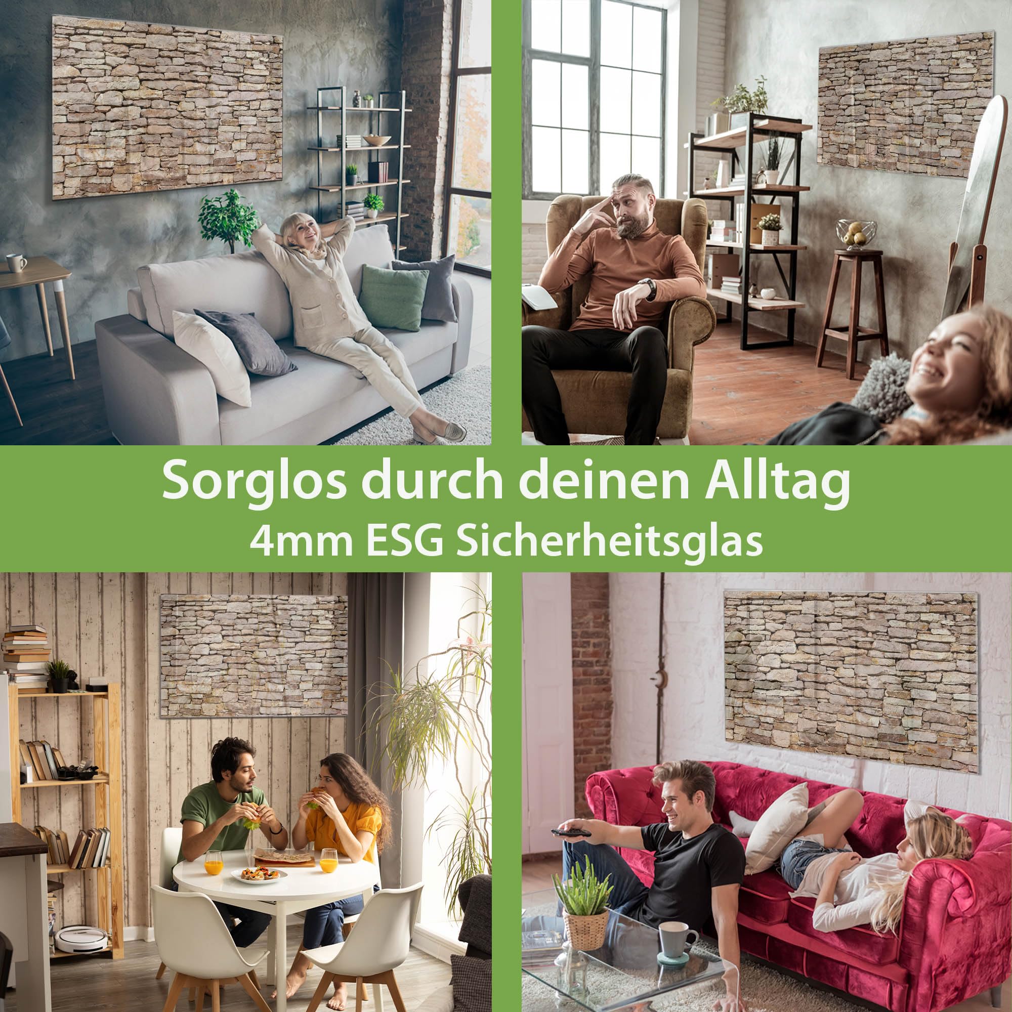 Banjado Magnettafel Stadtmauer Steinlook Magnetboard 120x80 cm
