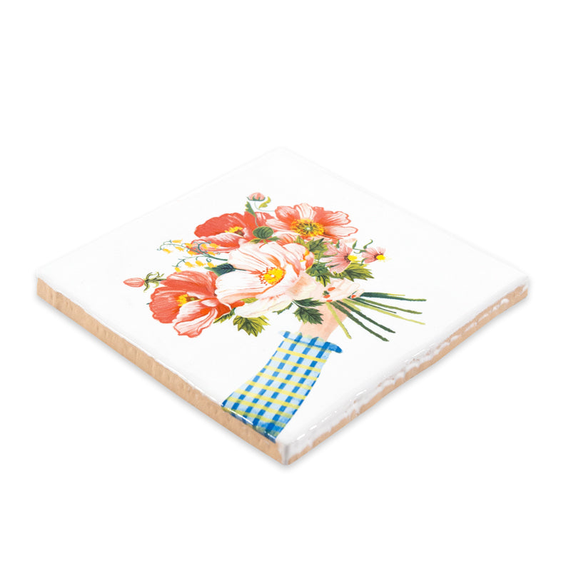 Storytiles Delft Blue Sunny Bunch Fliese 10x10 cm Blumen
