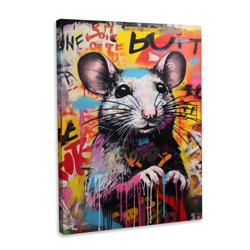 Hustling Sharks Wandbilder Rat Problem Leinwand 60x90 cm Tierbild