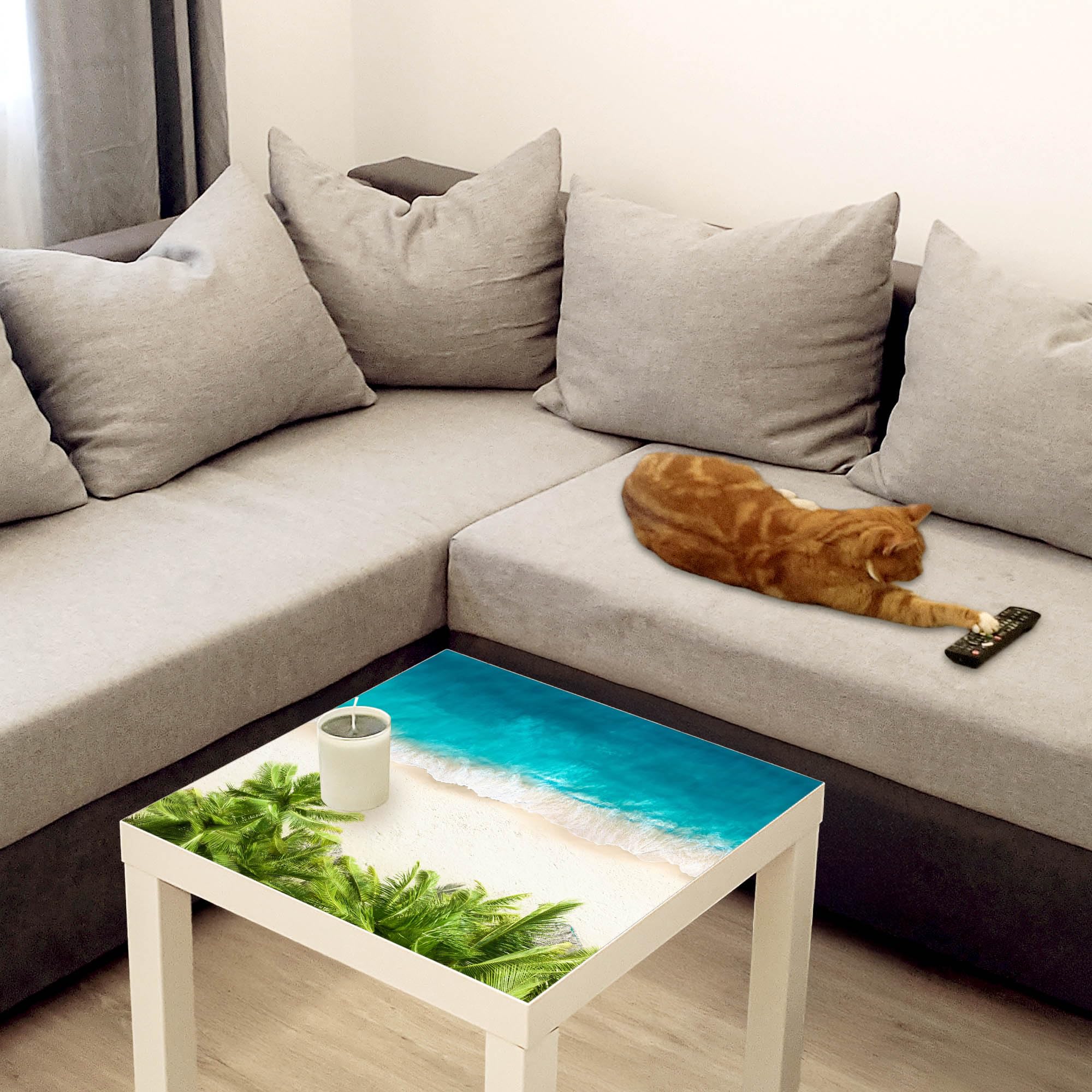 Banjado Möbelfolie Tischfolie Strandtag 55x55 selbstklebend