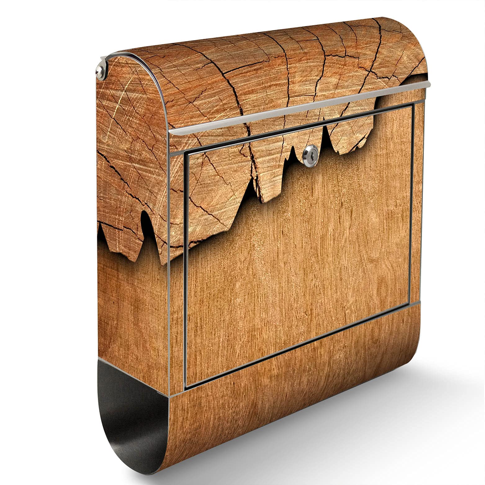 Banjado Briefkasten Holz Standbriefkasten Edelstahl A4 38x43cm
