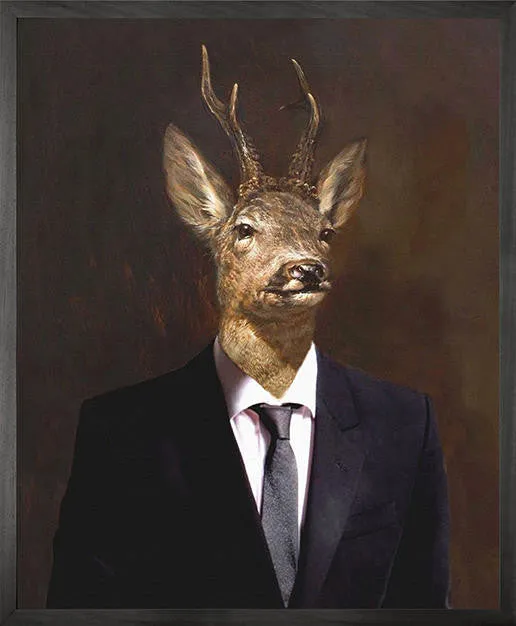 Mineheart Wall Art Buck 2 Canvas Tierbild Hirsch 53x43cm