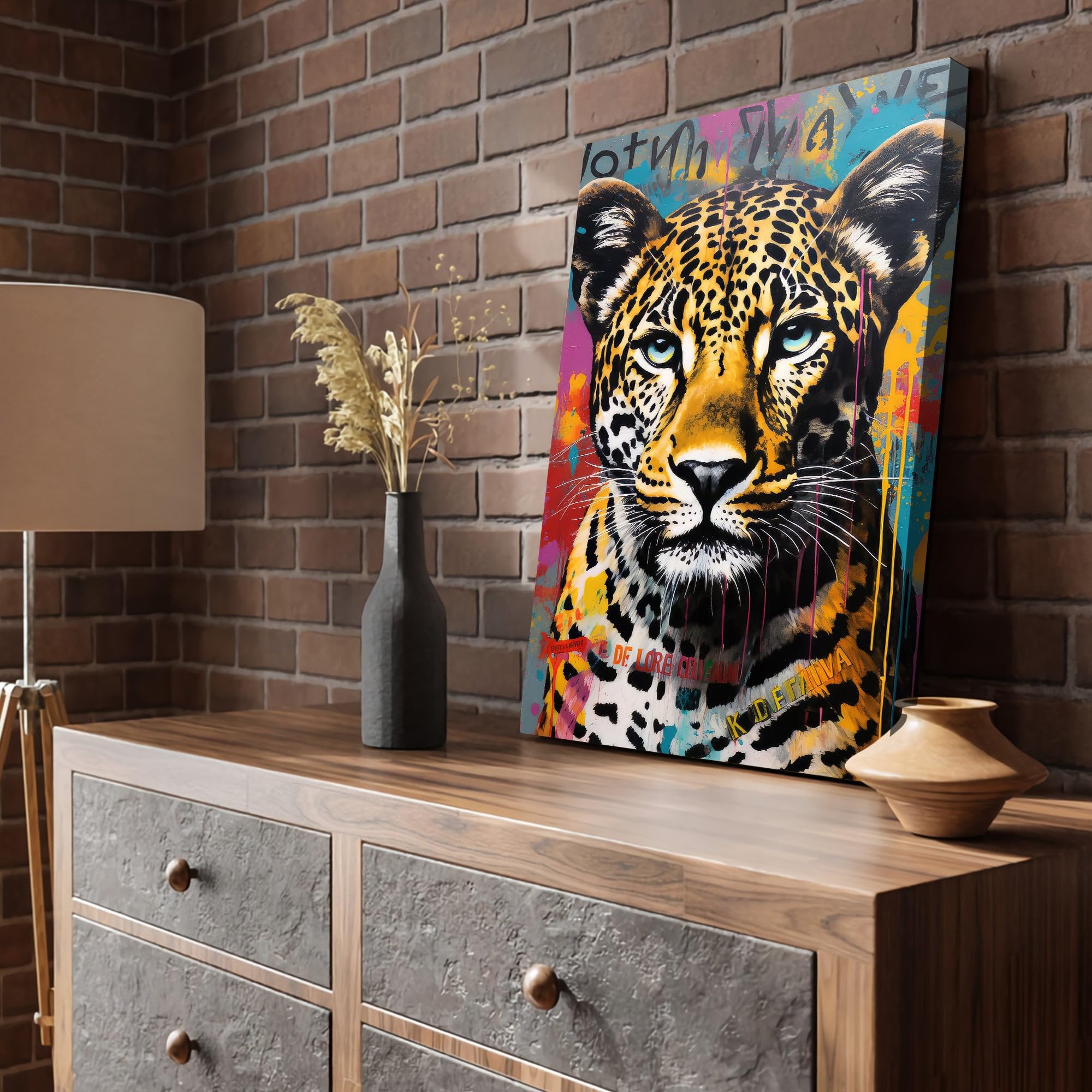 Hustling Sharks Wandbilder Leopard Wall Leinwand Tierbild modern