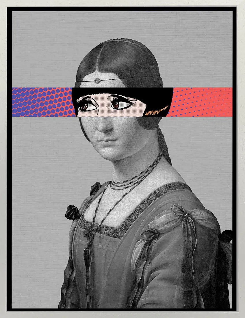 Mineheart Pop Portrait Gentildonna Wandbild Lila 21x30cm