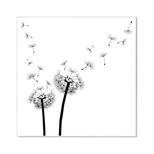 Banjado Magnettafel Pusteblume 2 Magnetwand 50x50cm beschreibbar