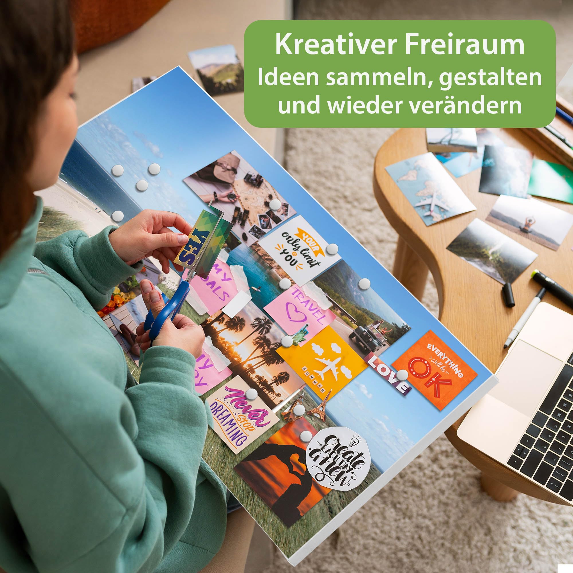 Banjado Magnettafel Leuchtturm 78x37cm weiß Metall