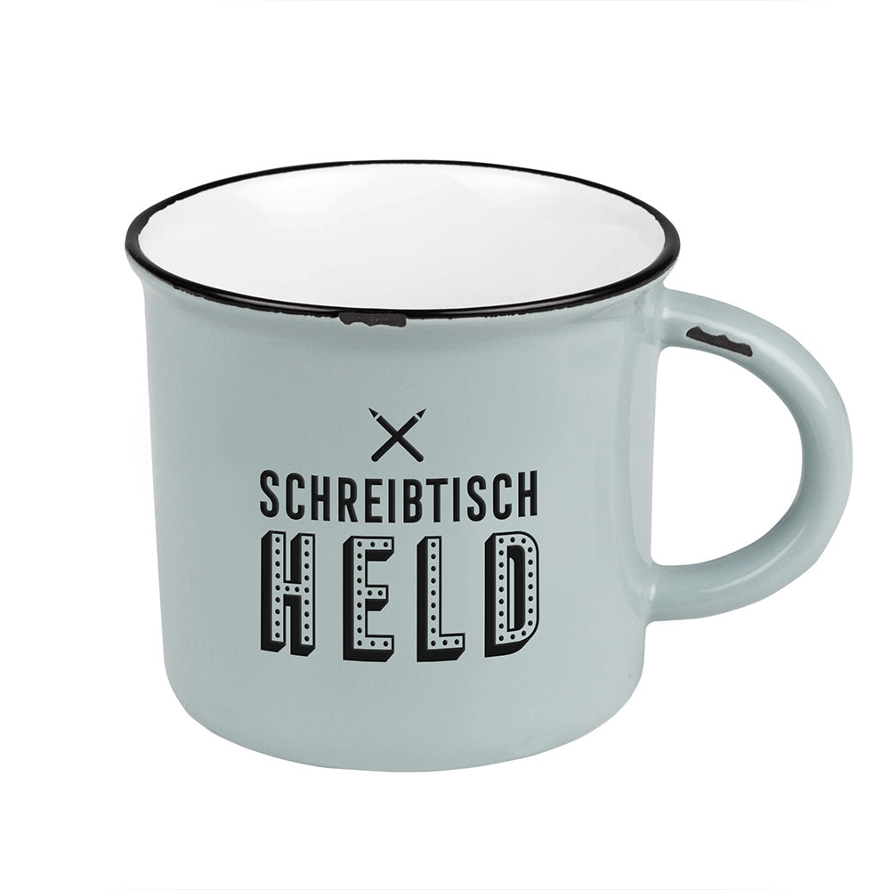 LS-LebenStil Küche & Haushalt Schreitischheld Kaffeebecher 400ml Emaille-Look