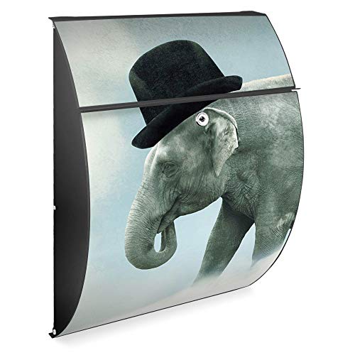 Banjado Briefkasten Riviera 46x33,5x13cm Elefant Möwe Anthrazit