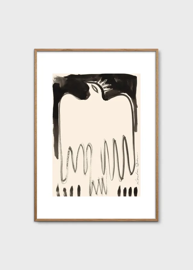 The Poster Club L'oiseau Kunstdruck 30x40 beige-schwarz