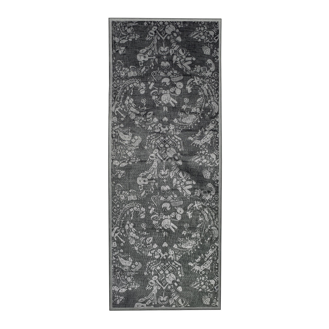 Mineheart New World Damask Schal Grau 70x170 cm Seide Modal