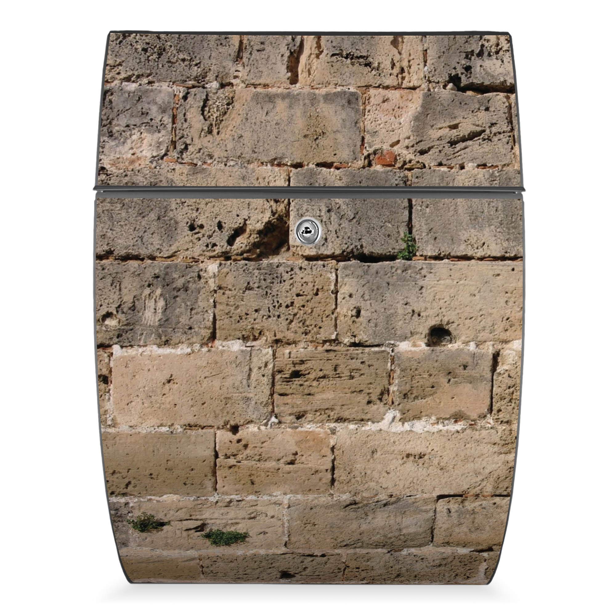 Banjado Riviera 46x33,5x13cm Briefkasten Anthrazit Steinwand A4