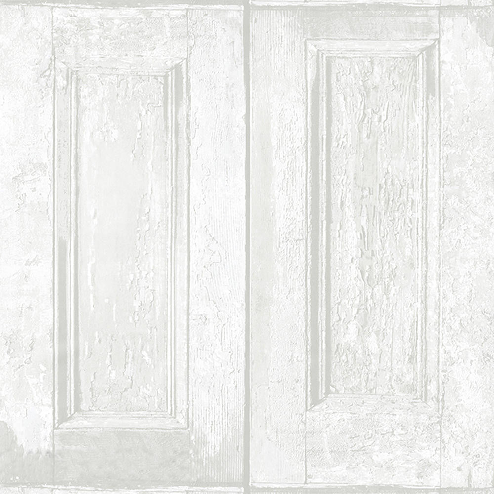 Mineheart Wallpaper Whitewash Panelling Tapete Weiß Holzoptik