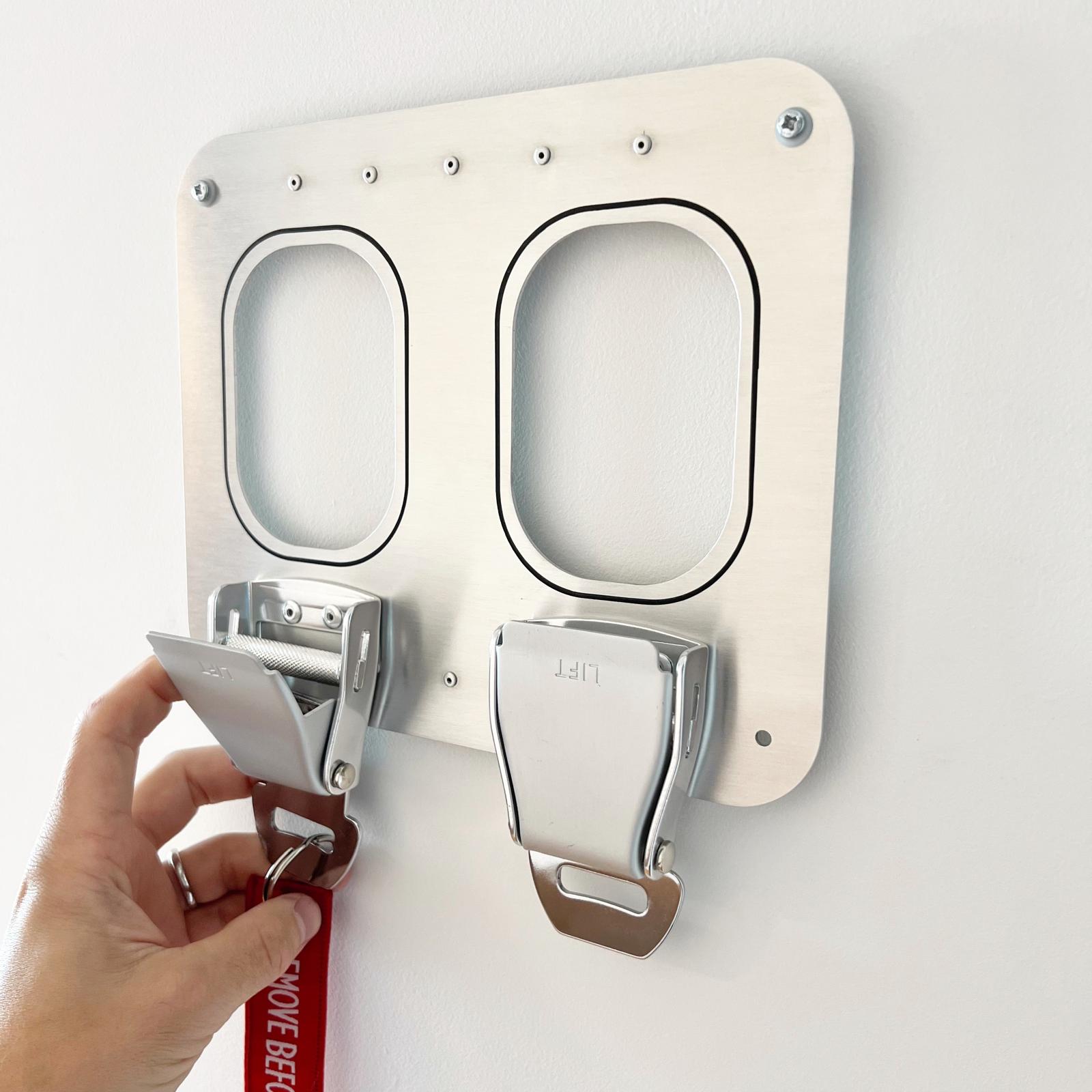 aircraftwindows Key Holder 2er Schlüsselbrett Alu Gurtschnalle Standard