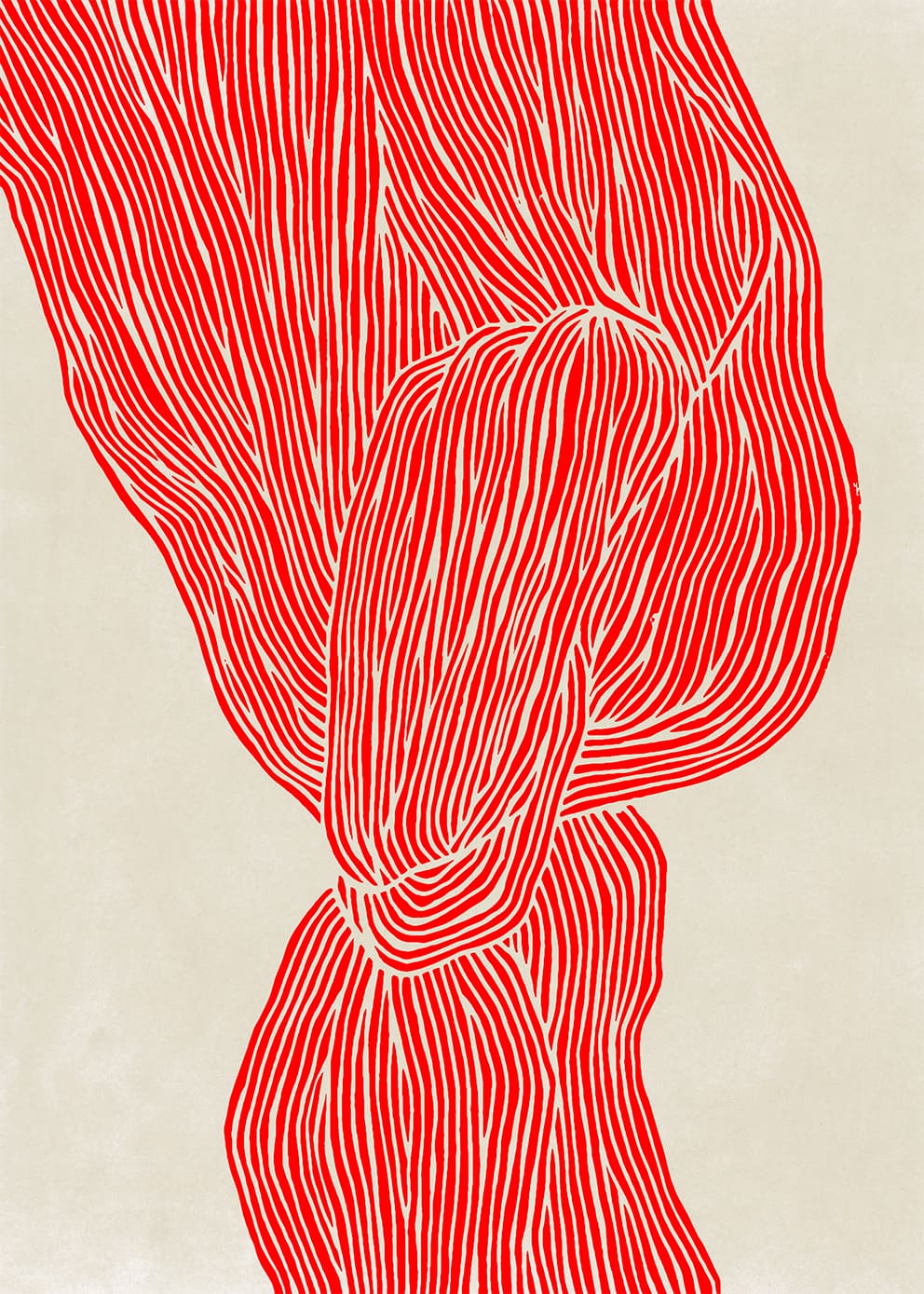 The Poster Club The Line Red Leinwand 30x40 beige
