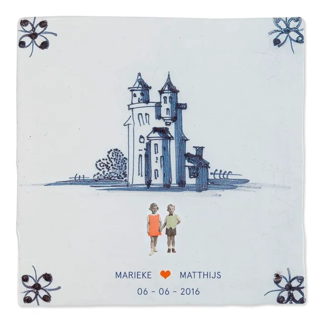 Storytiles Delft Blue Hochzeit Wandfliese M 13x13 cm
