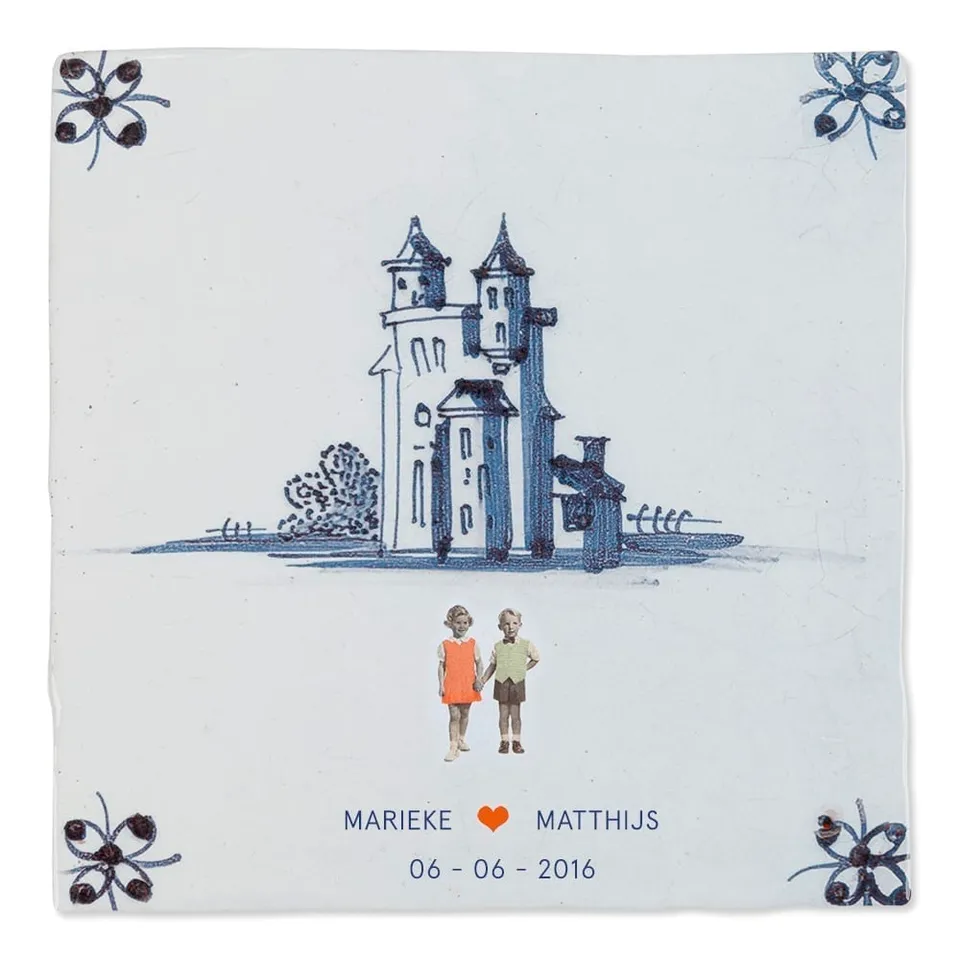 Storytiles Delft Blue Hochzeit Wandfliese M 13x13 cm