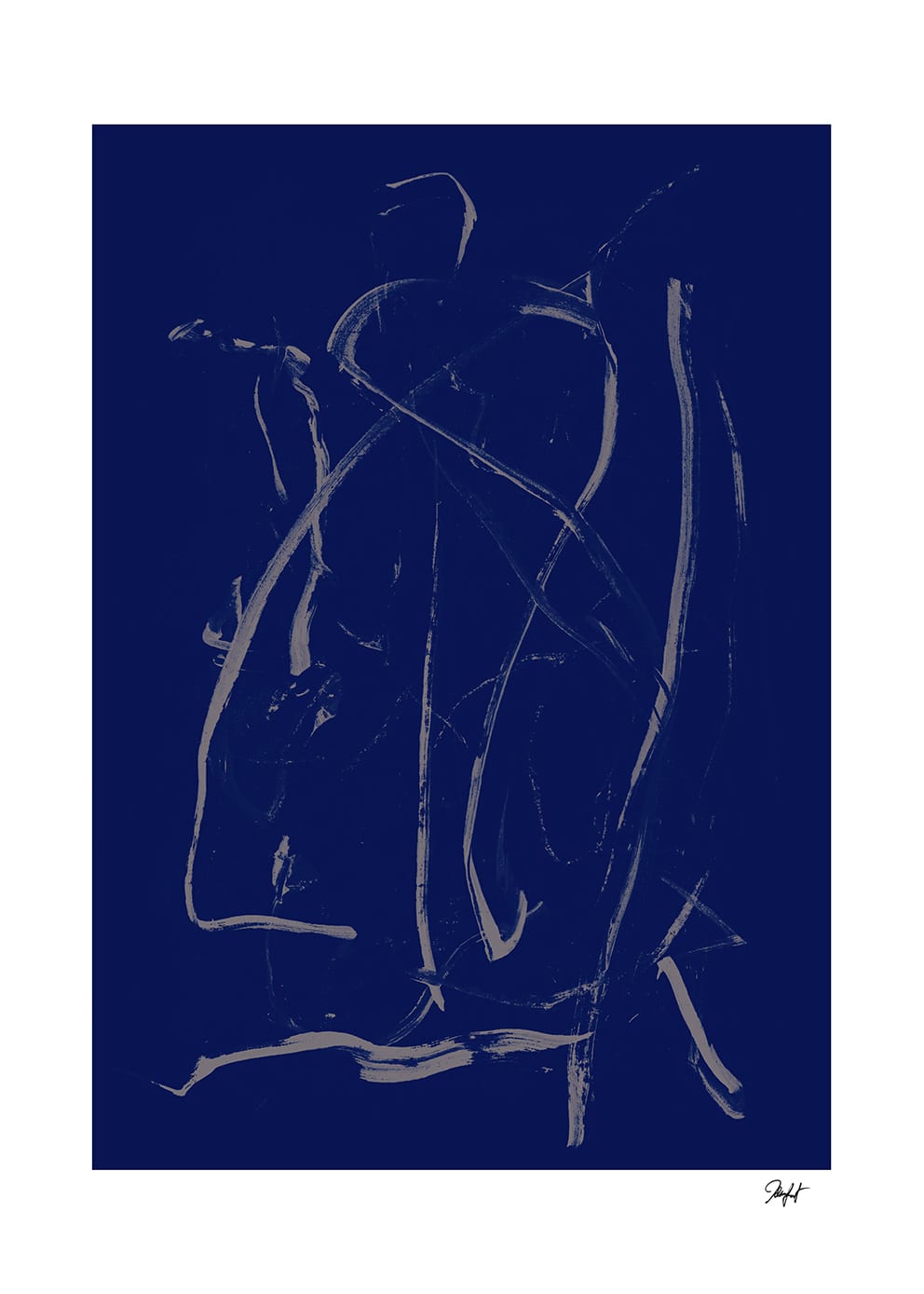 The Poster Club Brush Orchestra Poster 30x40 cm blau
