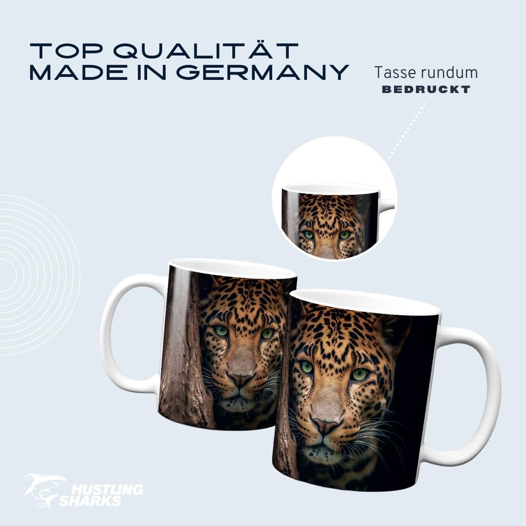 Hustling Sharks Wandbilder Tasse Tiger thoughtful 330 ml weiß