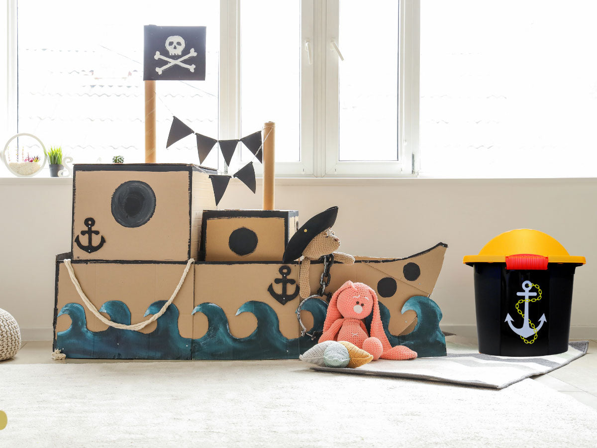 LS-LebenStil Möbel & Wohnen XL Piraten-Kiste Spielzeugkiste 60x40cm
