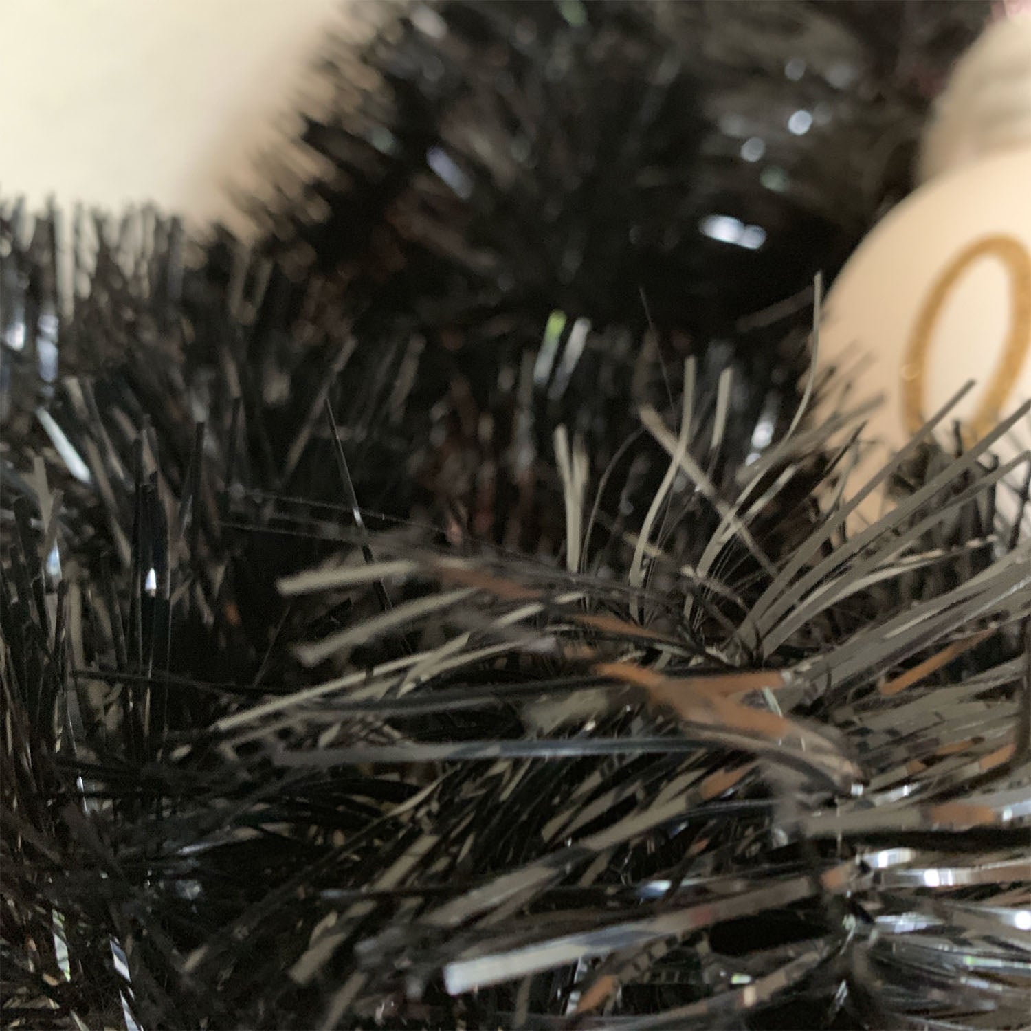 LS-LebenStil Brillant Weihnachts-Girlande 270cm Schwarz Glänzend