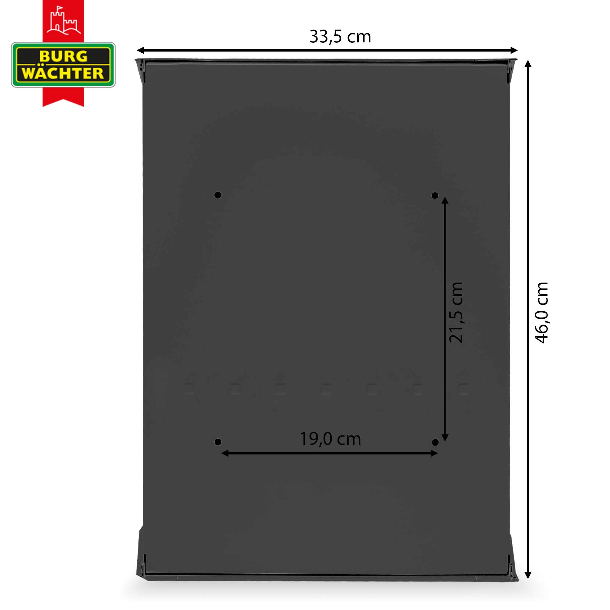Banjado Briefkasten Riviera 46x33,5x13cm Dackel Anthrazit A4