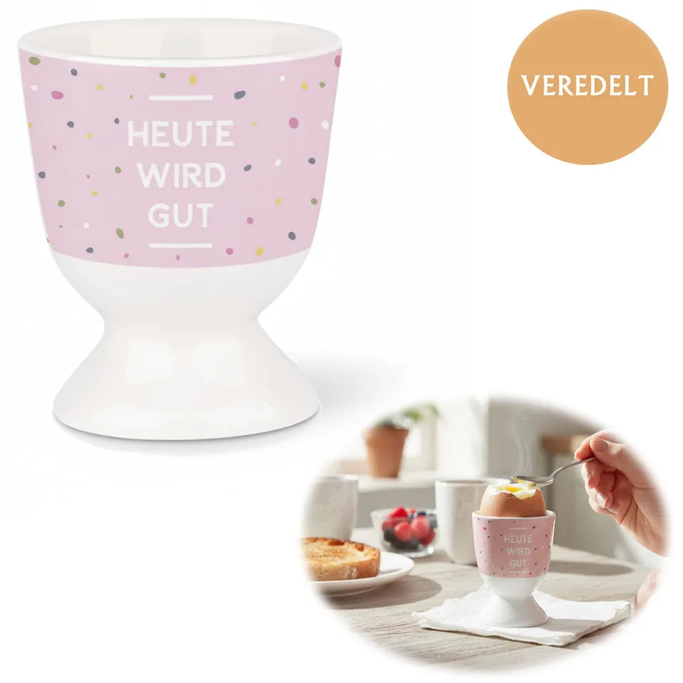LS-LebenStil Küche & Haushalt Eierbecher Porzellan Heute wird gut
