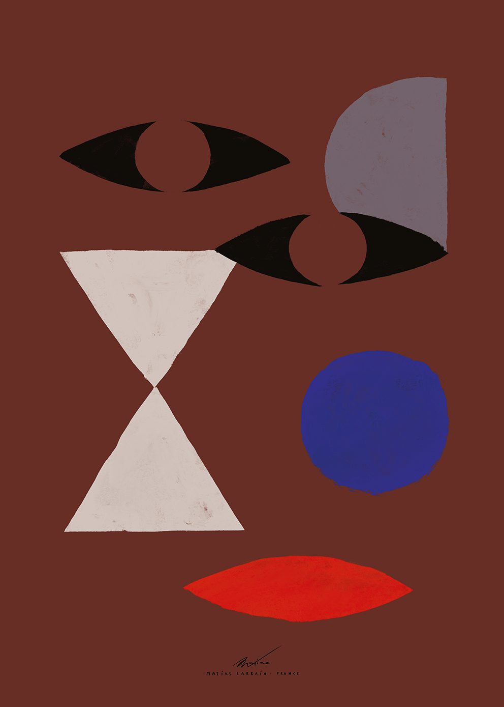 The Poster Club Abstract Face Poster 30x40 cm Gesicht Braun