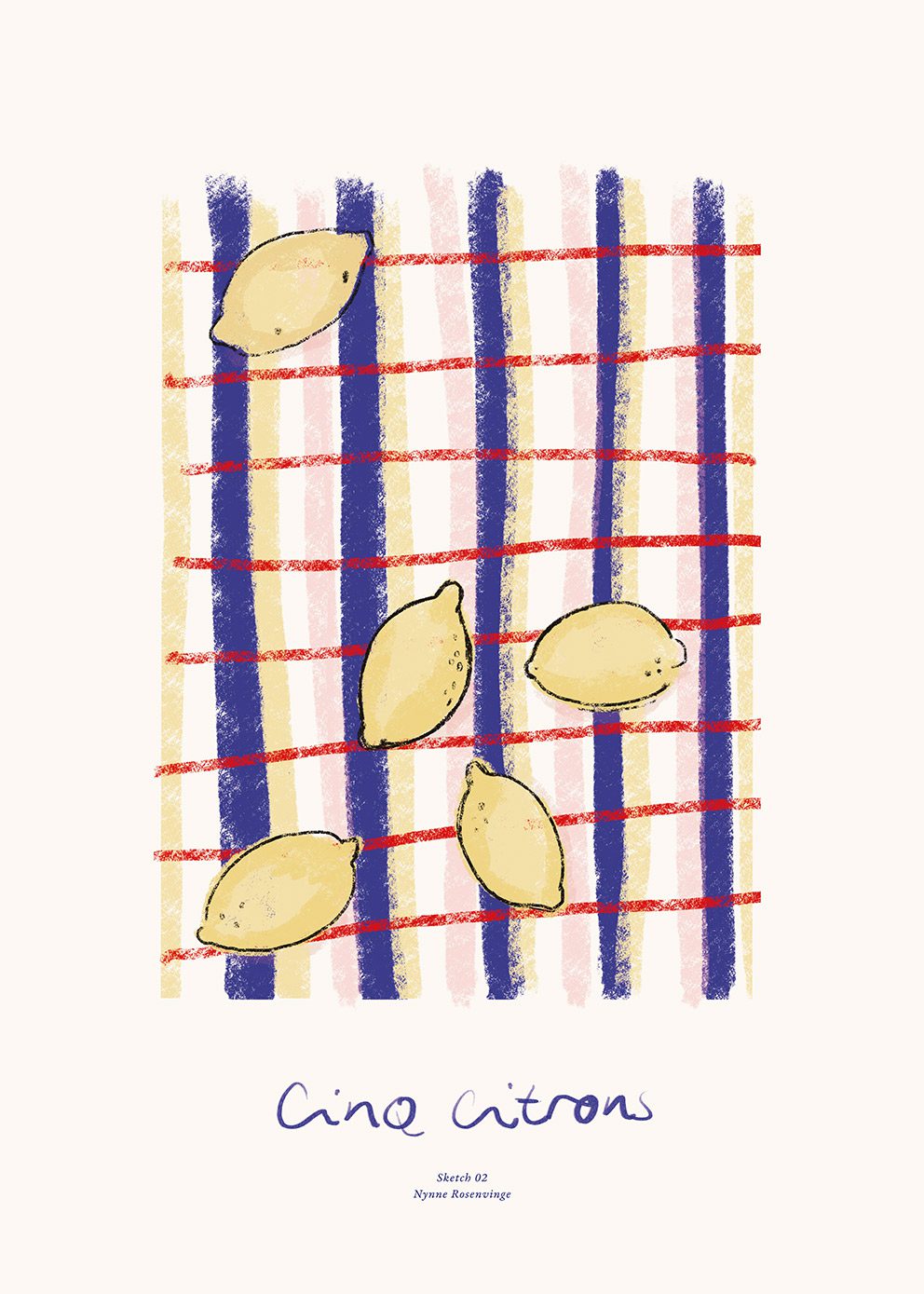 The Poster Club Cinq Citrons Poster 30x40 cm farbig