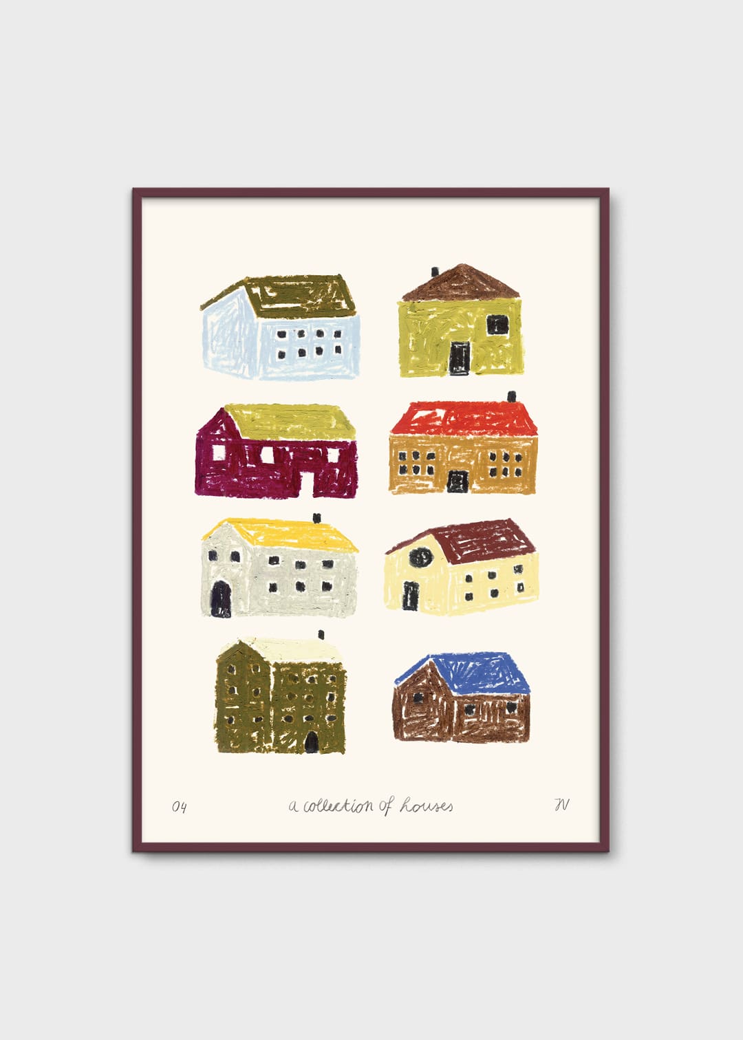 The Poster Club Art Prints A Collection of Houses Poster A4 bunt