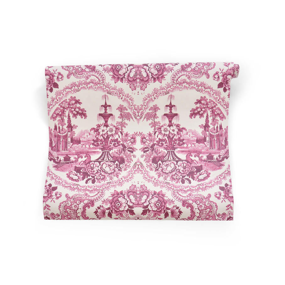 Mineheart Delft Baroque Tapete Rosa A3 Muster Porzellan
