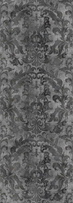 Mineheart Wallpaper Dark Urban Concrete Damask Tapete grau