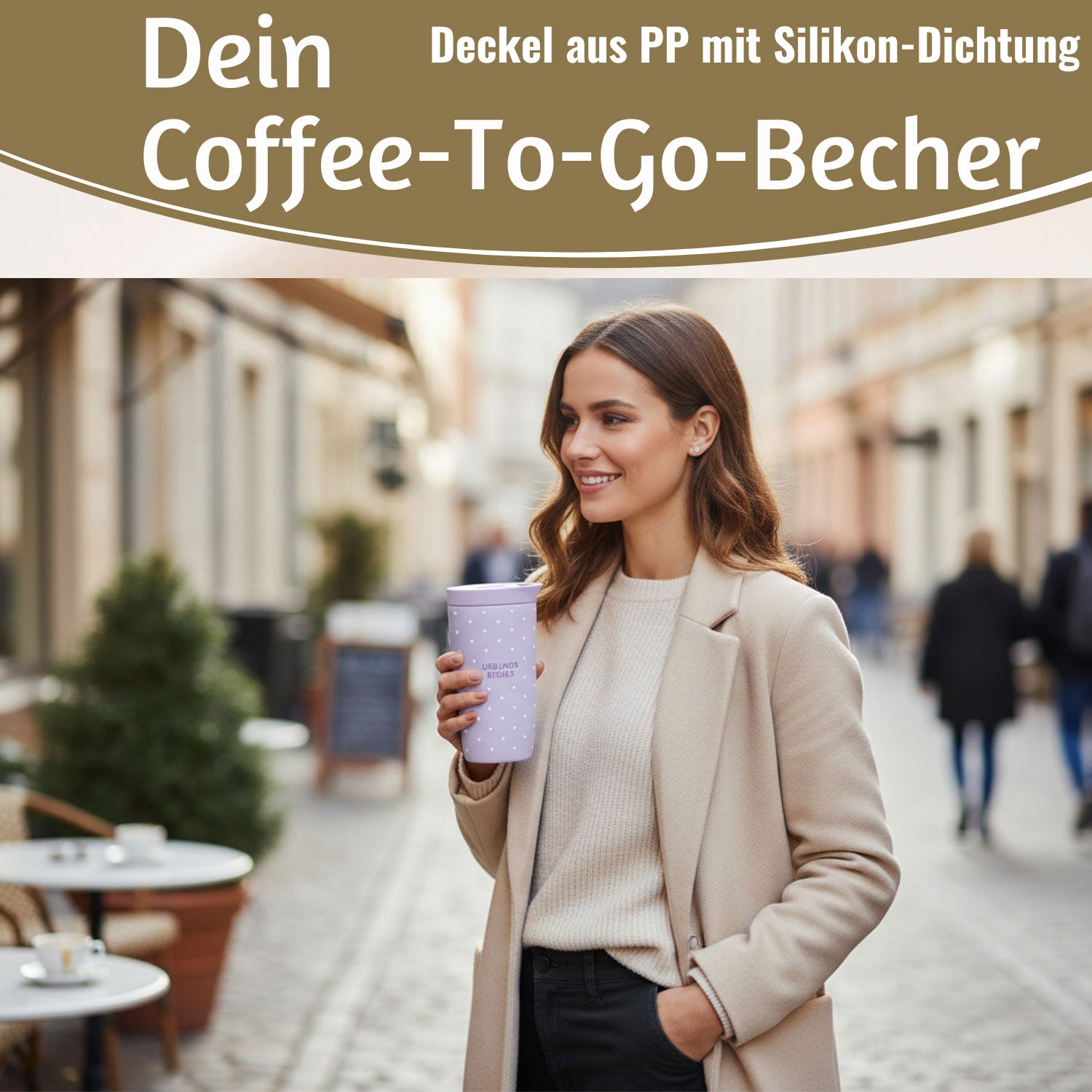LS-LebenStil Thermobecher Lieblingsbecher 350ml Edelstahl lila