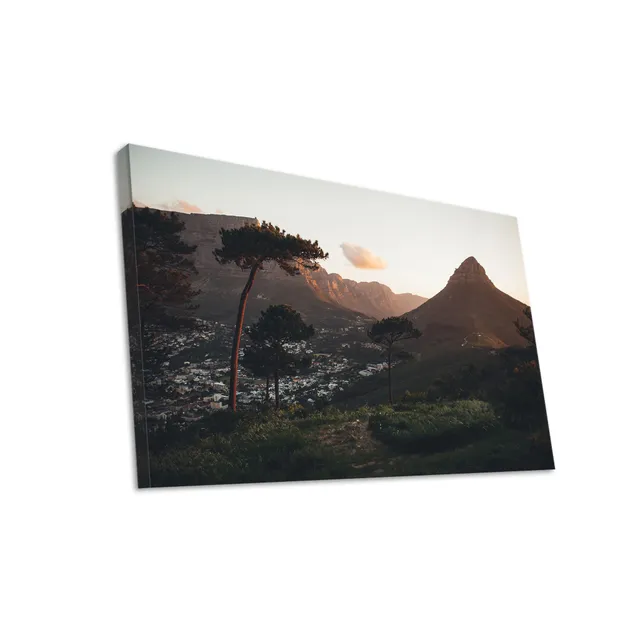 Hustling Sharks Wandbilder Berglandschaft Abendlicht Leinwand 30x40