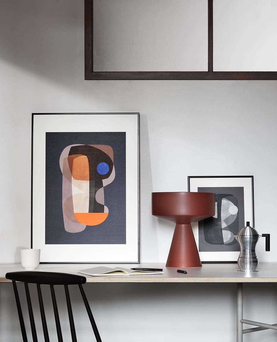 The Poster Club Abstract Cubism Poster 30x40 cm blau