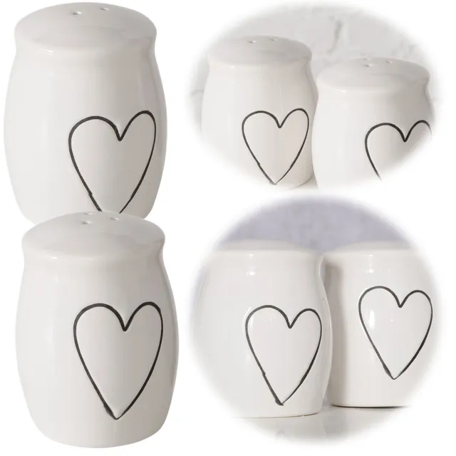LS-LebenStil Herzen Salzstreuer Pfefferstreuer Set 8cm
