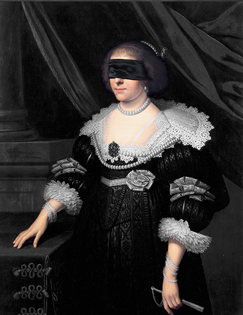 Mineheart Wall Art Blindfold 7 Leinwandbild 40x50cm Schwarz