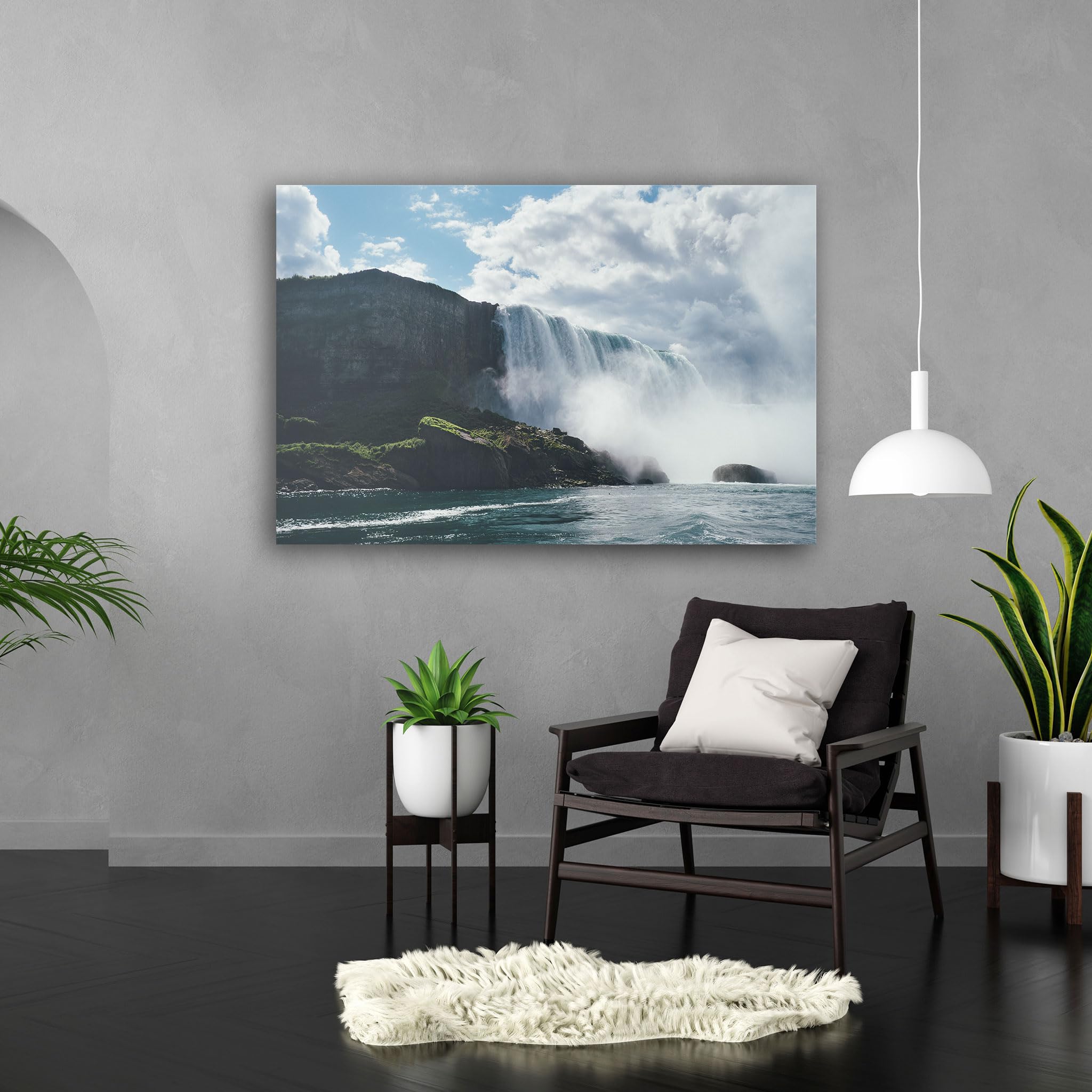 Hustling Sharks Wandbilder Wasserfall offenes Licht Wandbild 30x40cm