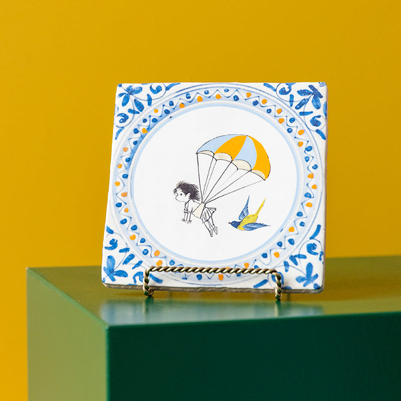 Storytiles Delft Blue Droomvlucht Wandfliese Vogel 10x10 cm